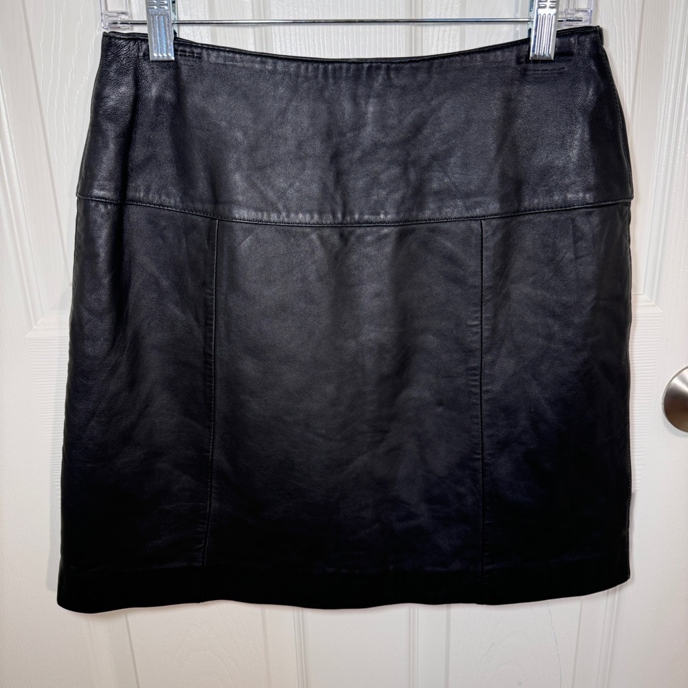 Vintage 100% New Zealand Lambskin Leather Skirt